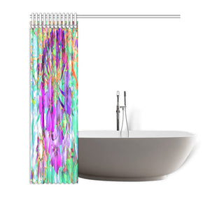 Shower Curtains, Dramatic Psychedelic Magenta and Purple Flowers