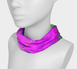 Wide Fabric Headband, Psychedelic Nature Ultra-Violet Purple Milkweed, Face Covering