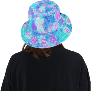 Bucket Hats, Blue and Hot Pink Succulent Underwater Sedum