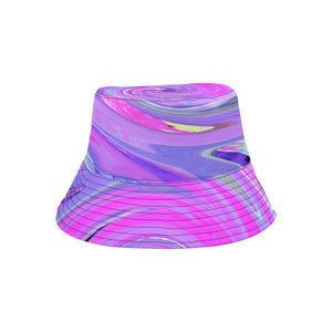 Bucket Hats, Colorful Hot Pink and Purple Boho Hippie Swirl