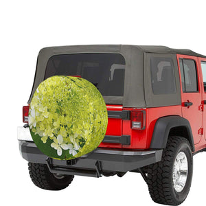 Spare Tire Covers, Elegant Chartreuse Green Limelight Hydrangea - Large