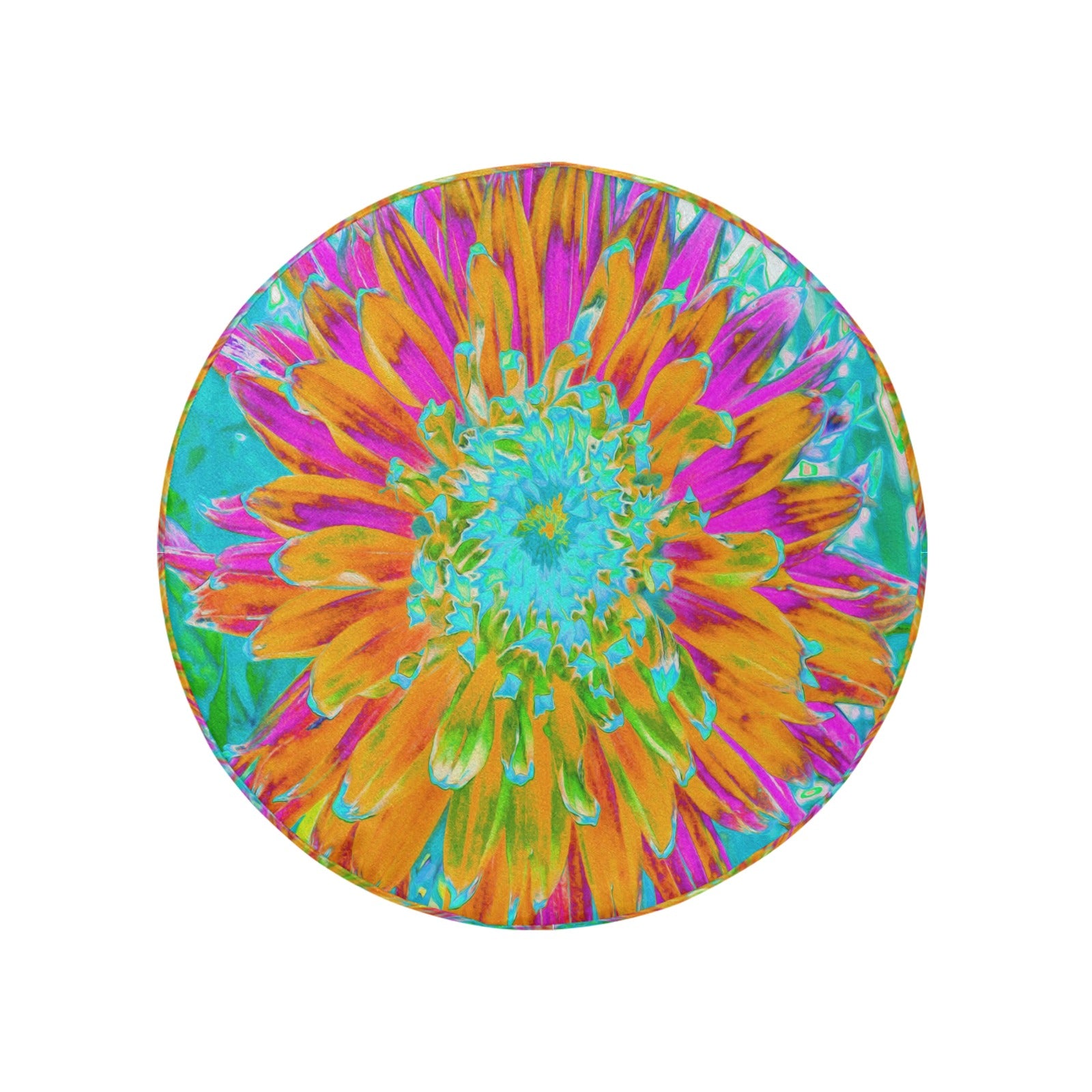 Spare Tire Covers - Medium, Tropical Orange and Hot Pink Decorative Dahlia