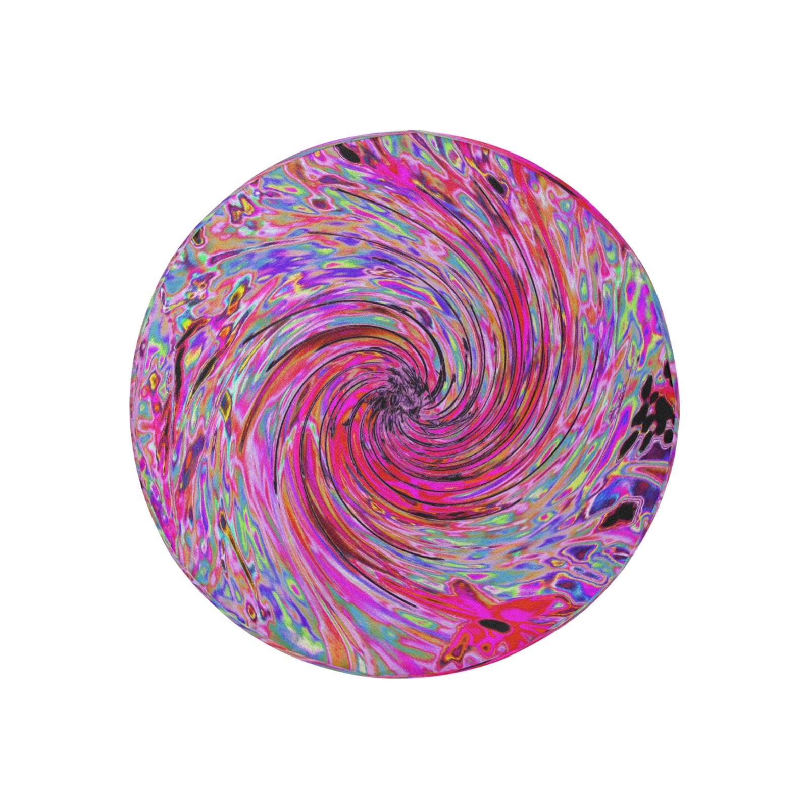 Spare Tire Covers, Cool Abstract Retro Hot Pink and Red Floral Swirl - Small