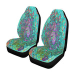 Car Seat Covers, Aquamarine Groovy Abstract Retro Liquid Swirl