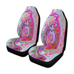 Car Seat Covers, Groovy Abstract Retro Hot Pink and Blue Swirl