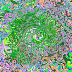 Car Seat Covers, Trippy Lime Green and Pink Abstract Retro Swirl
