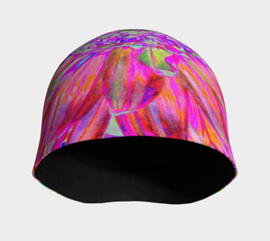 Beanie Hat, Colorful Rainbow Decorative Dahlia Explosion Beanies for Women