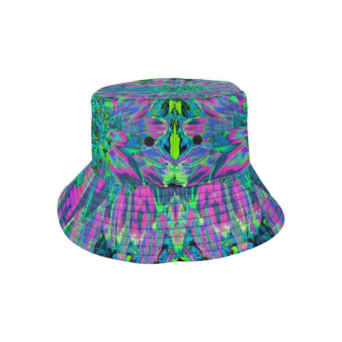 Bucket Hats, Psychedelic Magenta, Aqua and Lime Green Dahlia