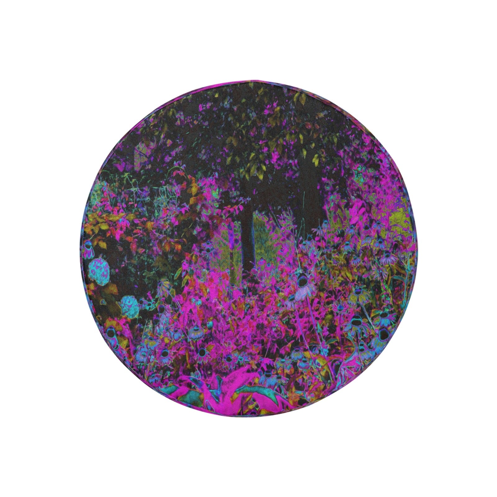 Spare Tire Covers, Psychedelic Hot Pink and Black Garden Sunrise - Small