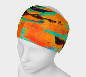 Neck Gaiter Headbands , Aquamarine and Orange Succulent Sedum Rosette