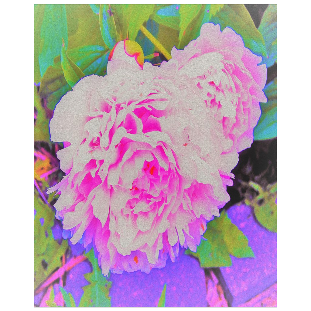 Posters, Electric Pink Peonies in the Colorful Garden - Vertical
