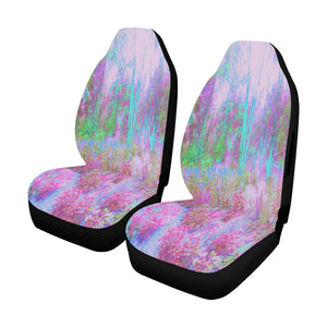 Car Seat Covers, Impressionistic Pink and Turquoise Garden Landscape