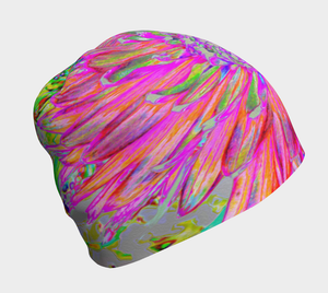 Beanie Hat, Colorful Rainbow Decorative Dahlia Explosion Beanies for Women