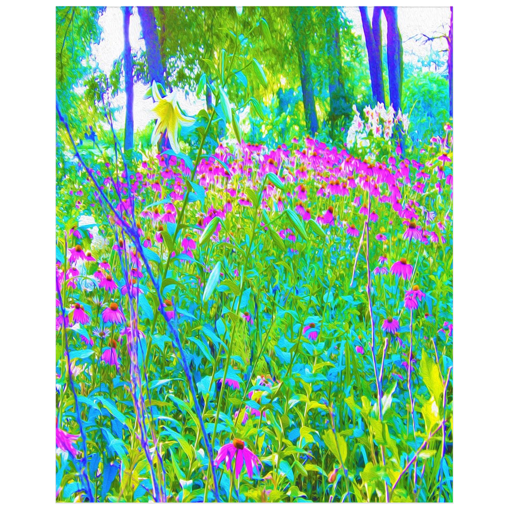Posters for Room Aesthetic, Aqua Blue Impressionistic Garden Landscape
