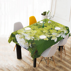 Tablecloths for Rectangle Tables, Elegant Chartreuse Green Limelight Hydrangea