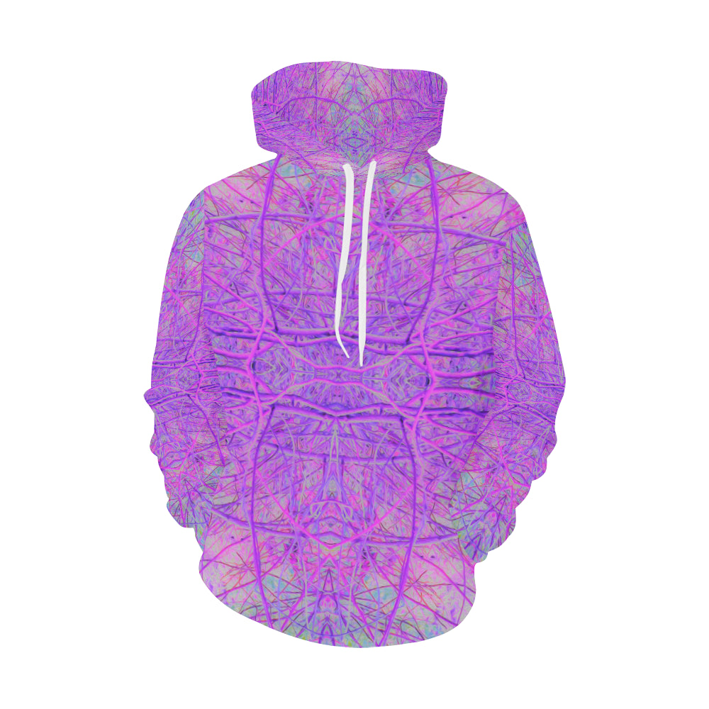 Hoodies for Women, Hot Pink and Purple Abstract Branch Pattern