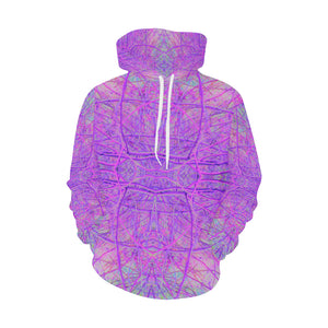 Hoodies for Women, Hot Pink and Purple Abstract Branch Pattern