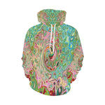 Hoodies for Women, Retro Groovy Abstract Colorful Rainbow Swirl