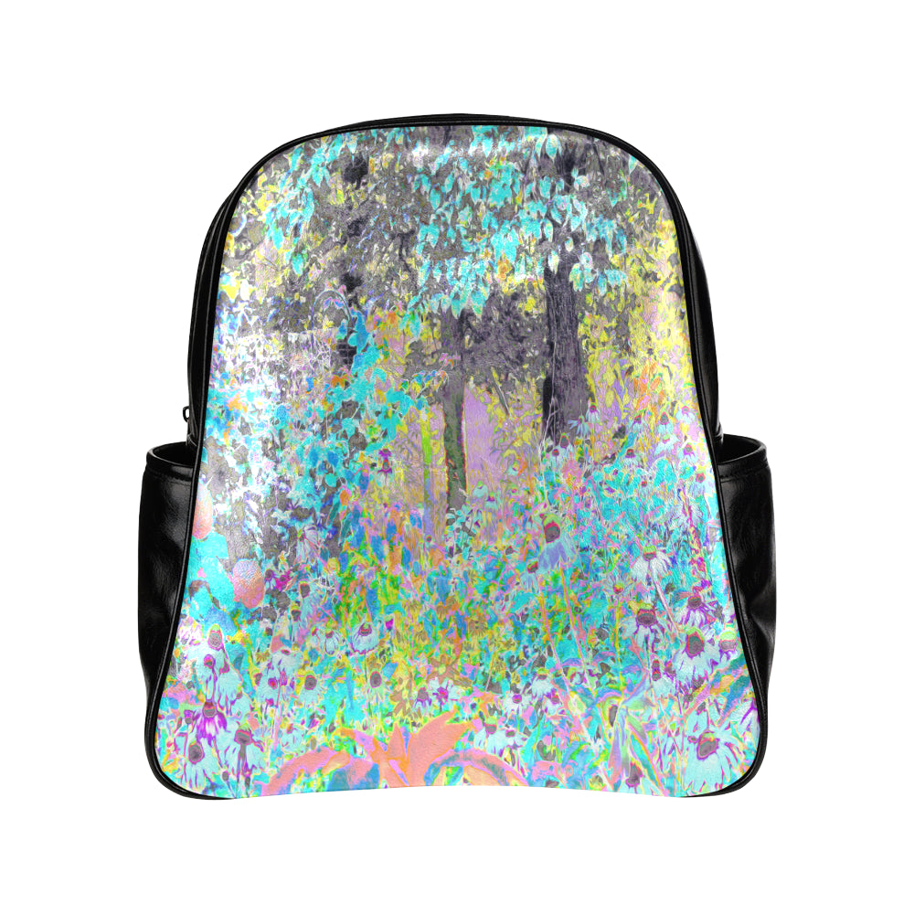Backpack – Faux Leather, Moody Purple Morning Sunrise in My Rubio Garden, Laptop Bag