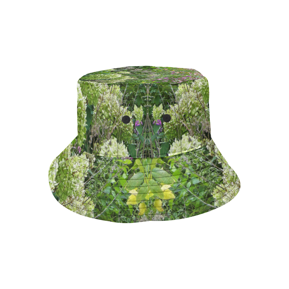Bucket Hats, Pink Cone Flower Garden Meadow with Hydrangeas