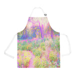 Apron with Pockets, Illuminated Pink and Coral Impressionistic Landscape