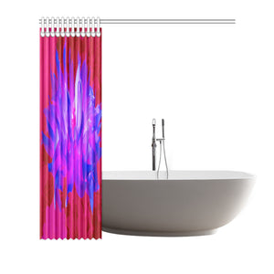 Shower Curtains, Stunning Violet Blue and Hot Pink Cactus Dahlia