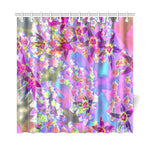 Shower Curtains, Succulent Sedum Flowers in Purple, Pink and Blue