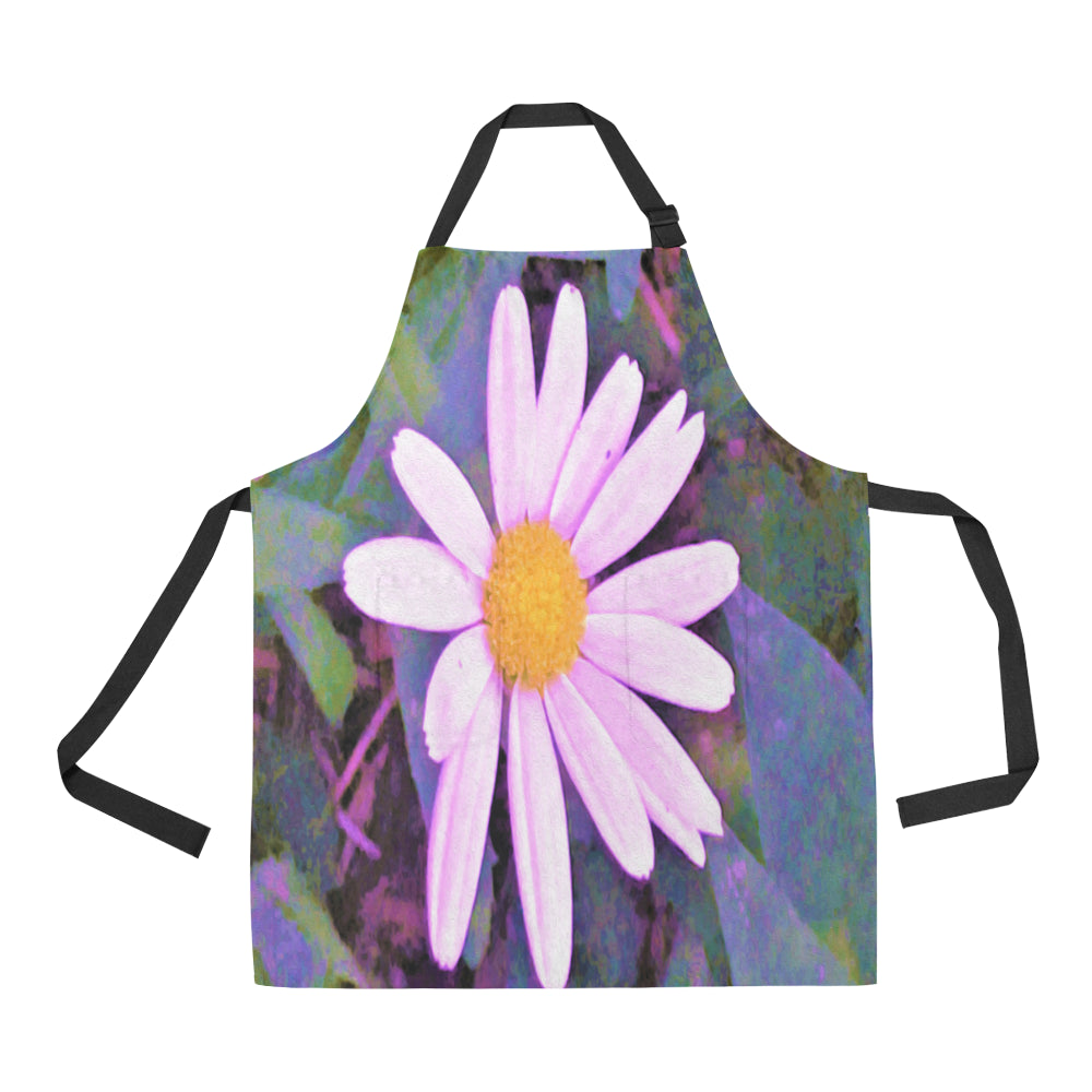 Apron with Pockets, Pink Daisy Flower