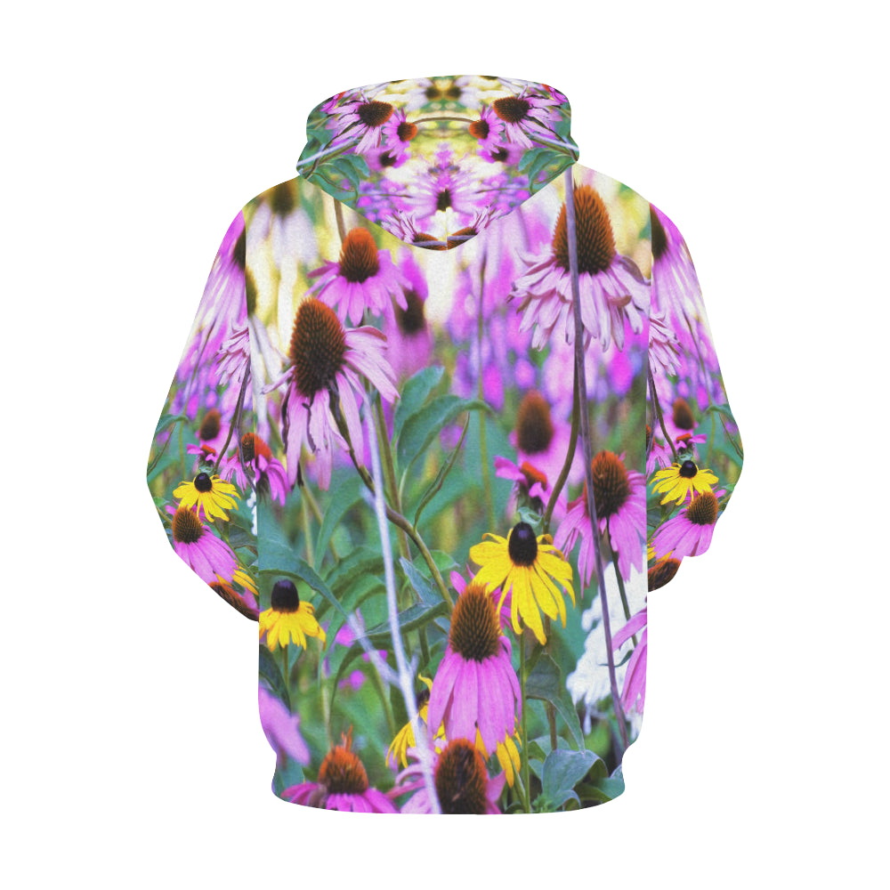 Hoodies for Women, Yellow Flowers in the Purple Coneflower Garden
