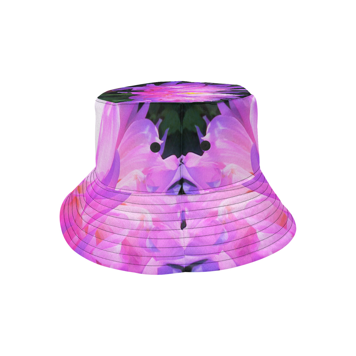 Bucket Hat, Stunning Pink and Purple Cactus Dahlia, Colorful Hat for Women