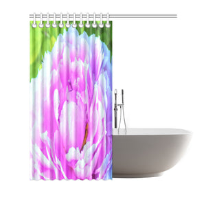Shower Curtain, Stunning Double Pink Peony Flower Detail