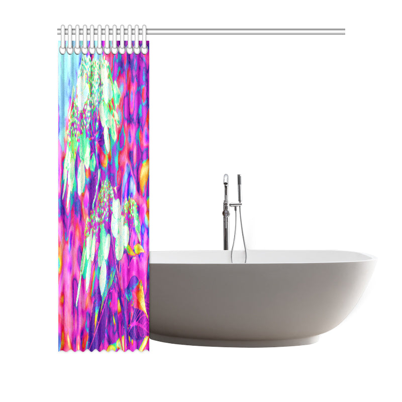 Shower Curtain, Psychedelic Aqua Twist and Shout Hydrangea