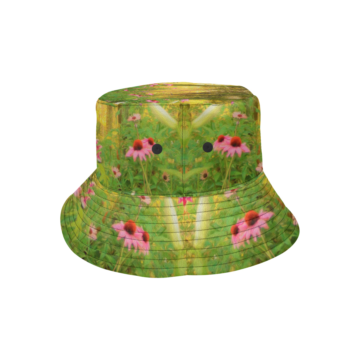Bucket Hats, Golden Sunrise with Pink Coneflowers in My Garden