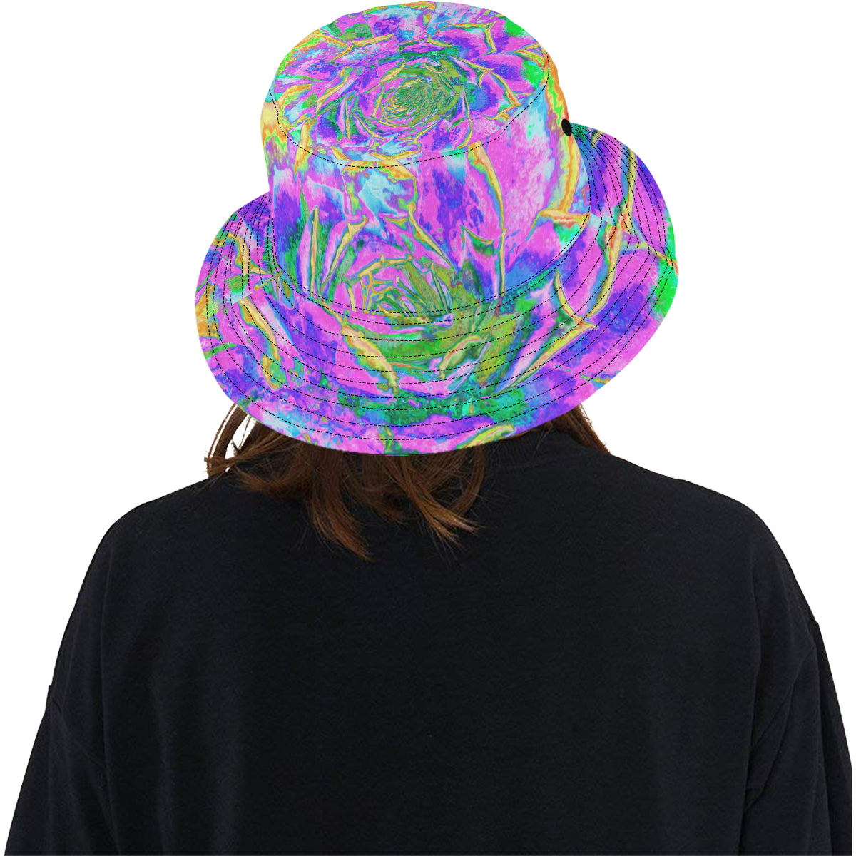 Bucket Hats, Rainbow Colors Fiesta Succulent Sedum Rosette