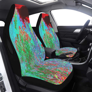 Car Seat Covers, Colorful Abstract Foliage Garden with Crimson Sunset