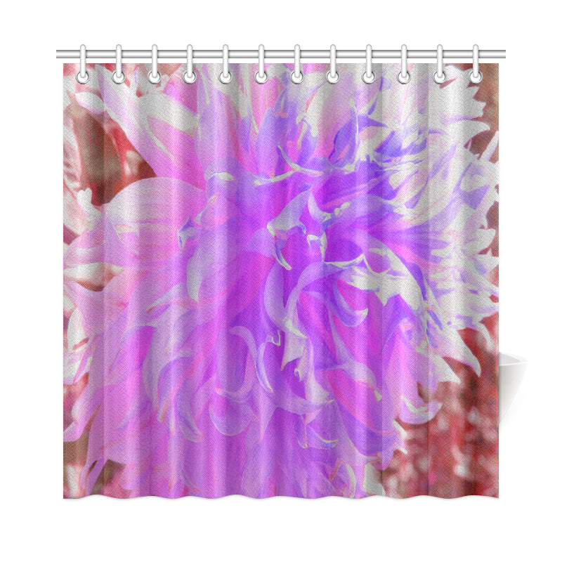 Shower Curtains, Elegant Ultra-Violet Decorative Dahlia Flower