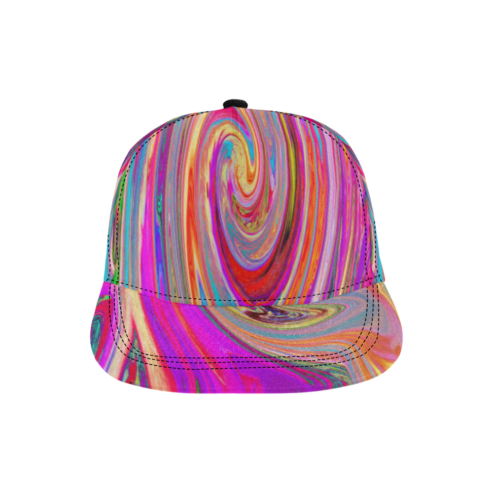 Snapback Hats, Colorful Rainbow Swirl Retro Abstract Design