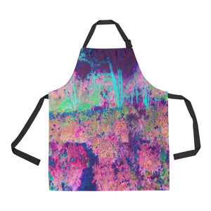 Apron with Pockets, Impressionistic Purple and Hot Pink Garden Landscape