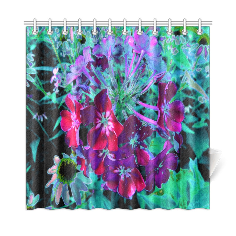 Shower Curtains, Dramatic Red, Purple and Pink Garden Flower