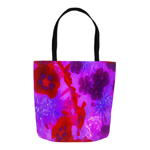 Tote Bags, Pretty Purple and Red Garden Phlox Flowers