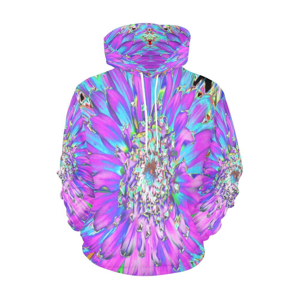 Colorful Abstract Dahlia Hoodie for Women