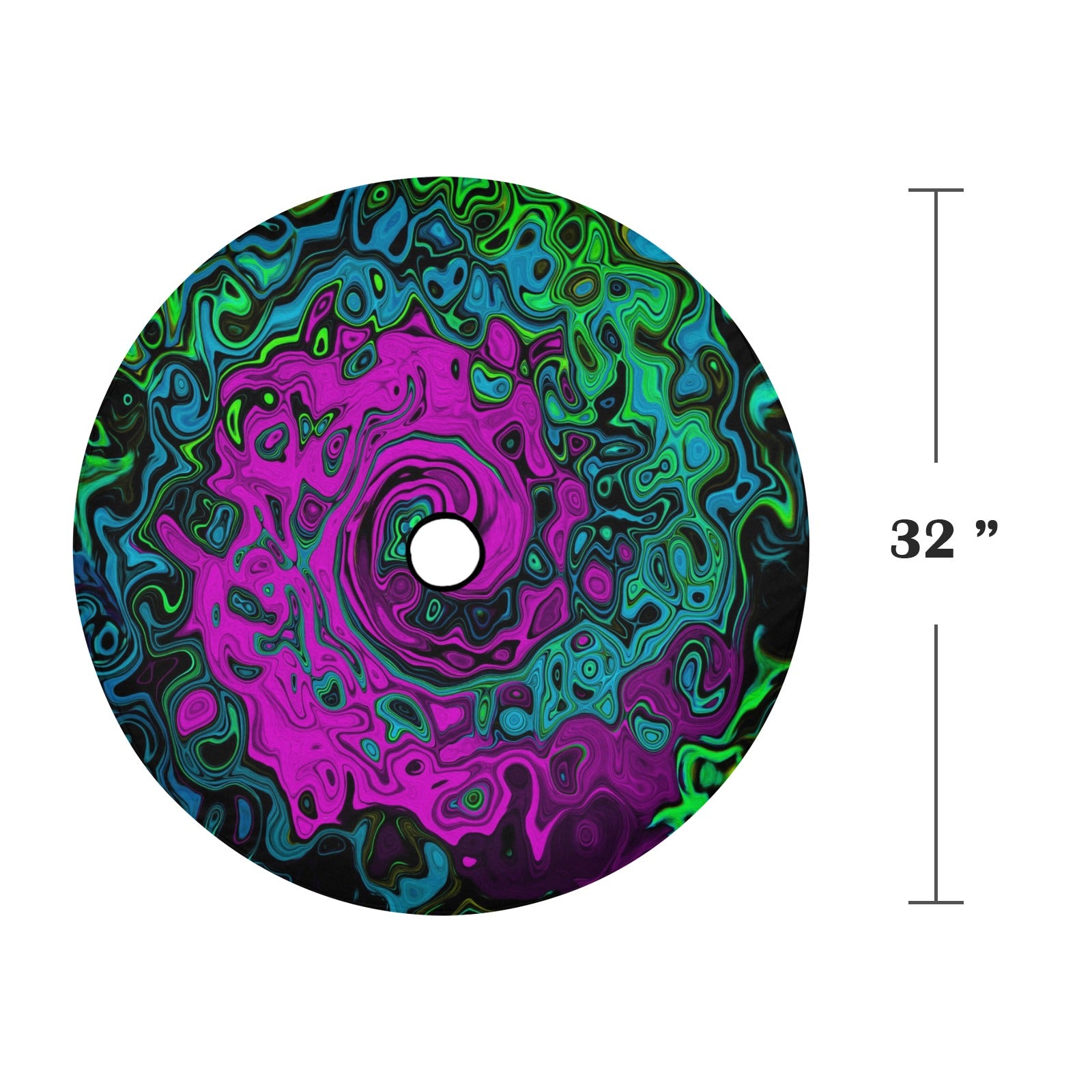 Spare Tire Cover with Backup Camera Hole - Bold Magenta Abstract Groovy Liquid Art Swirl - Medium