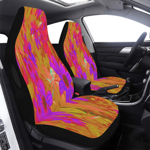 Car Seat Covers, Colorful Ultra-Violet, Magenta and Red Wildflowers