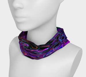 Wide Fabric Headbands, Trippy Black and Magenta Retro Liquid Swirl