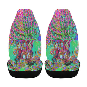 Car Seat Covers, Psychedelic Abstract Groovy Purple Sedum