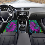 Car Floor Mats, Bold Magenta Abstract Groovy Liquid Art Swirl - Front Set of 2