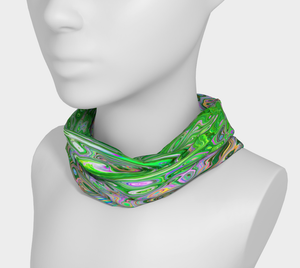 Headband - Trippy Lime Green and Pink Abstract Retro Swirl
