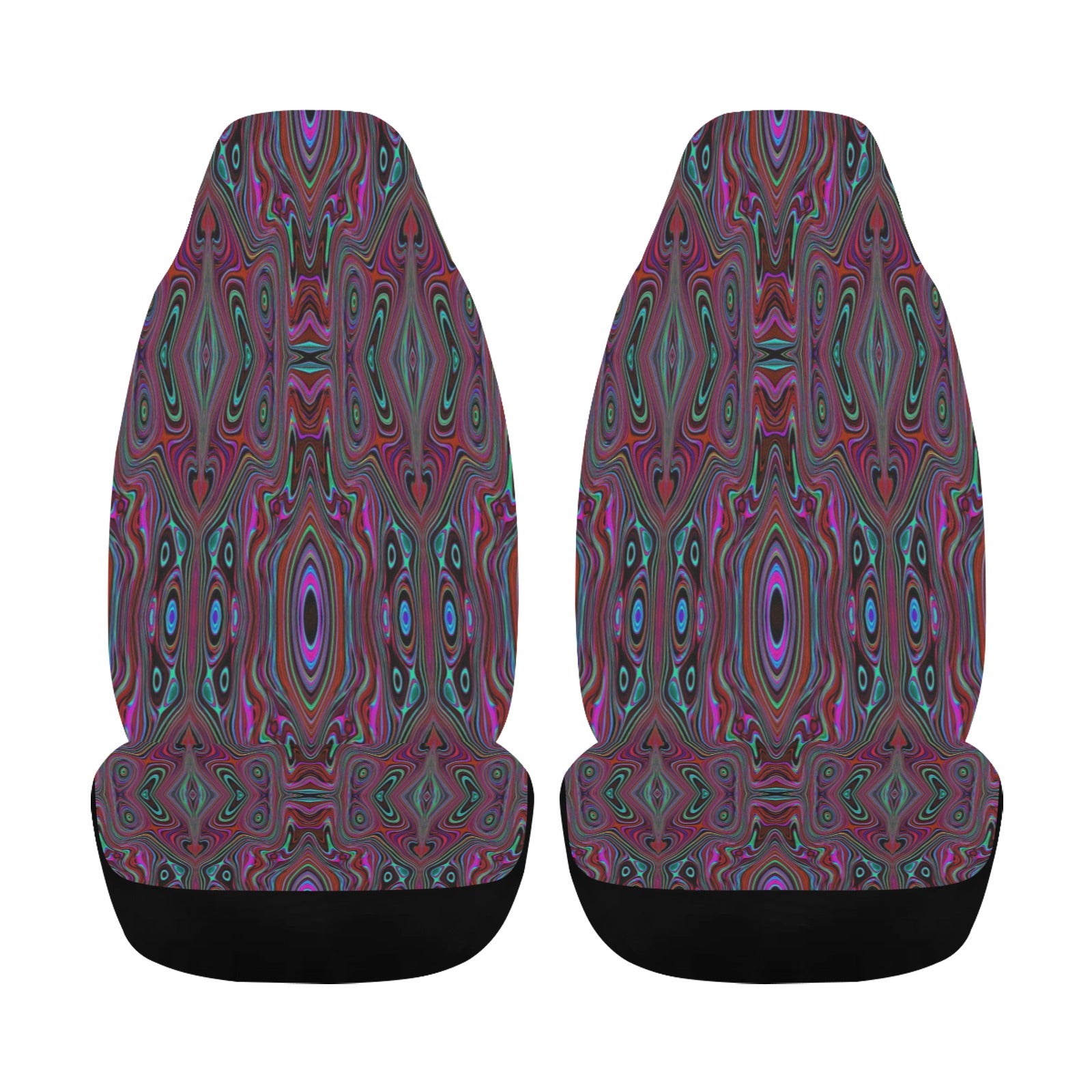 Car Seat Covers, Trippy Seafoam Green and Magenta Abstract Pattern