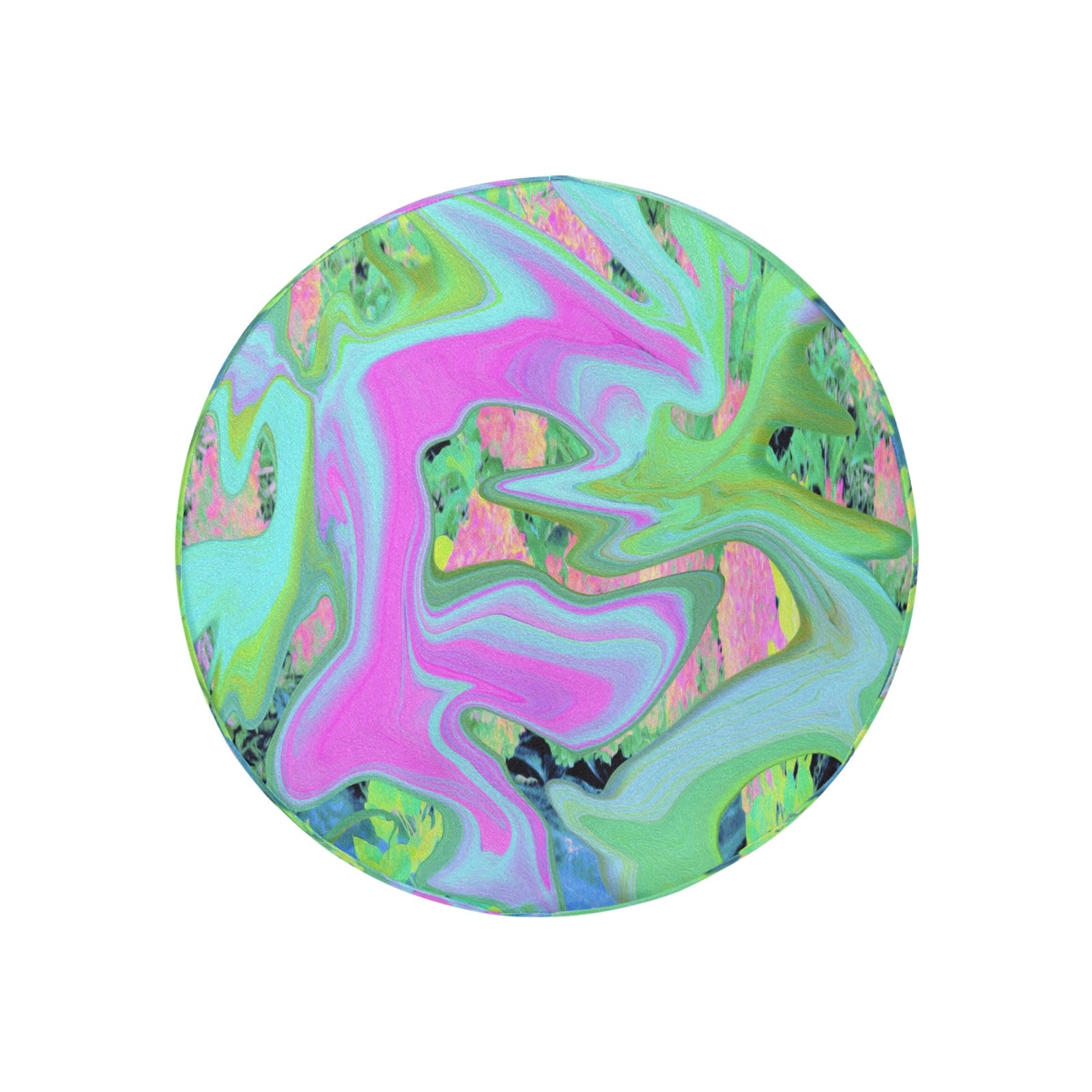 Spare Tire Covers, Retro Pink and Light Blue Liquid Art on Hydrangea - Small