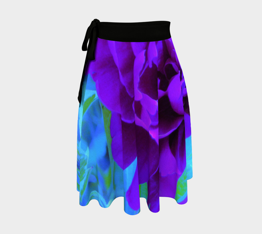 Artsy Wrap Skirt, Moody Purple Peony with Beautiful Weigela Foliage